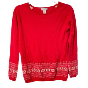 100% Merino Wool Ugly Christmas Sweater with Christmas Ornament Size S